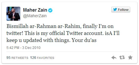#FirstTweet Maher Zain